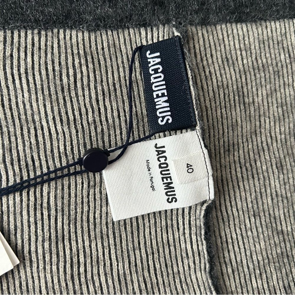 NWT JACQUEMUS Arancia Grey Striped Mohair Wool blend shorts - Picture 8 of 11